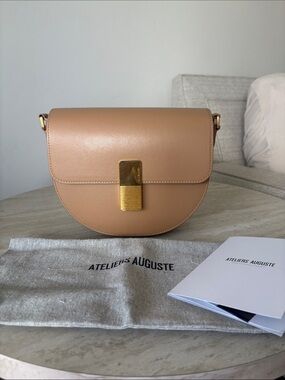Ateliers Auguste Sully Gold Edition Hazelnut Leather Crossbody Bag
